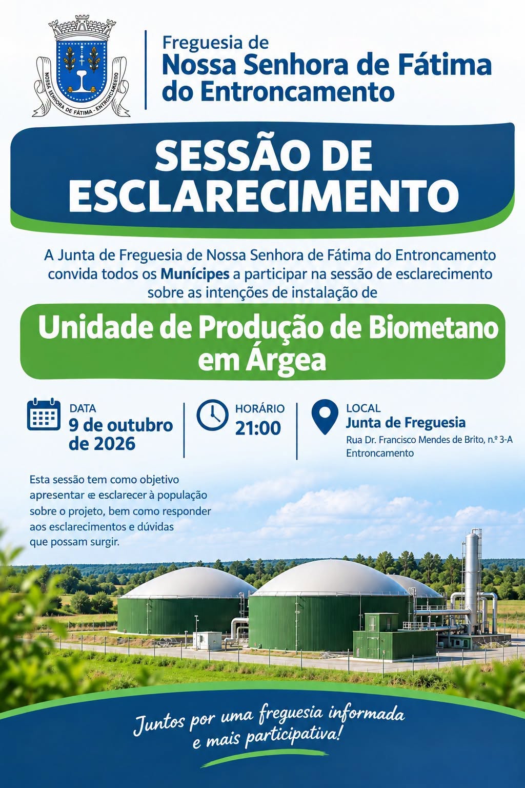 Sessão de Esclarecimento - Unidade de Produção de Biometano em Árgea